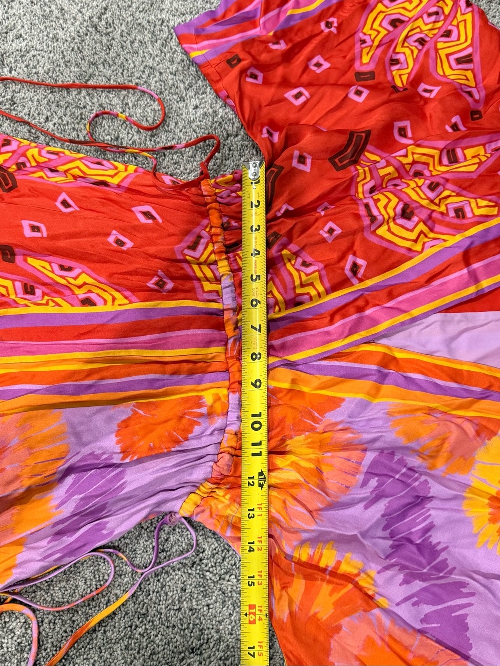 Farm Rio Dual Scarf Print Kaftan Maxi Dress Side Slits Beachy Boho Women’s M - Picture 11 of 14